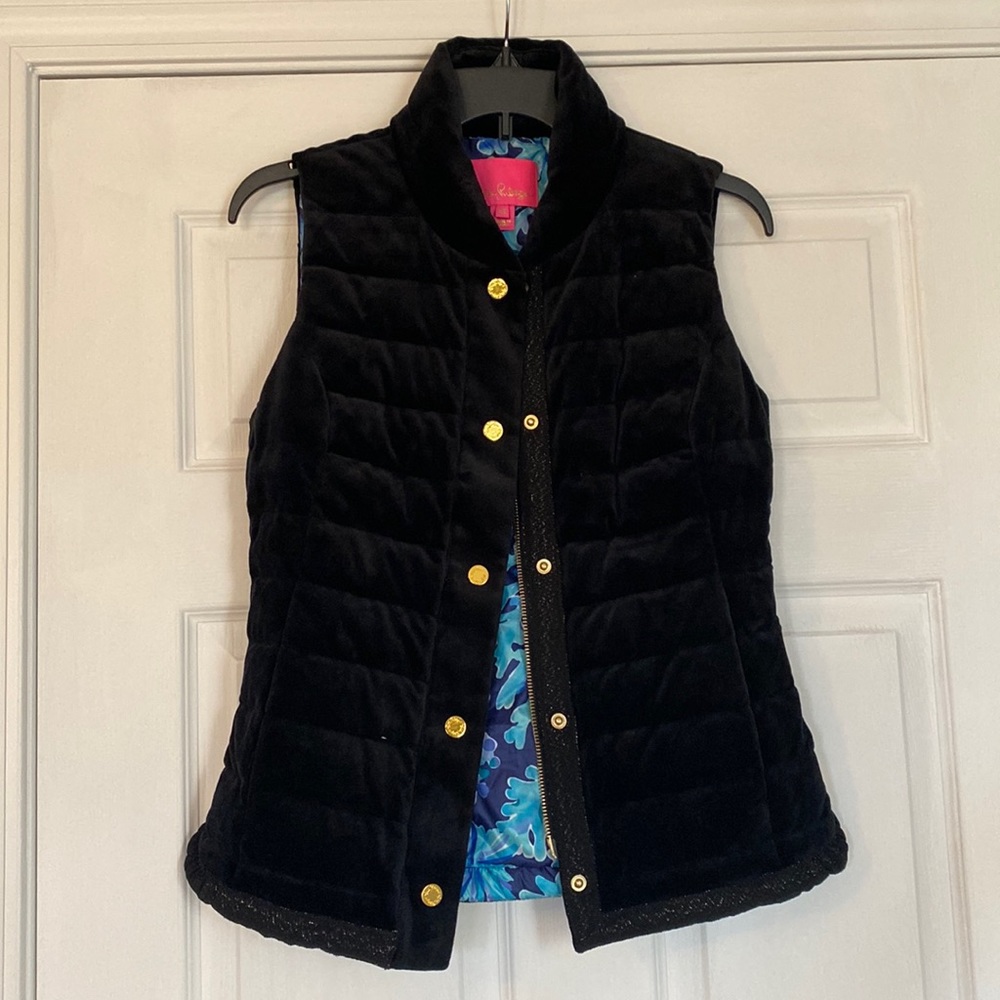 Lilly Pulitzer Iliana Puffer Vest Onyx XS